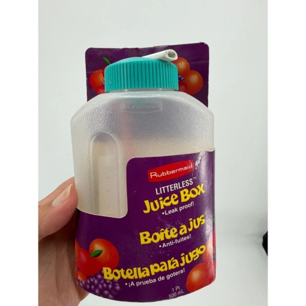 Rubbermaid Litterless‎ Juice Box 1994 Servin Saver 500mL Teal Vintage New 3115